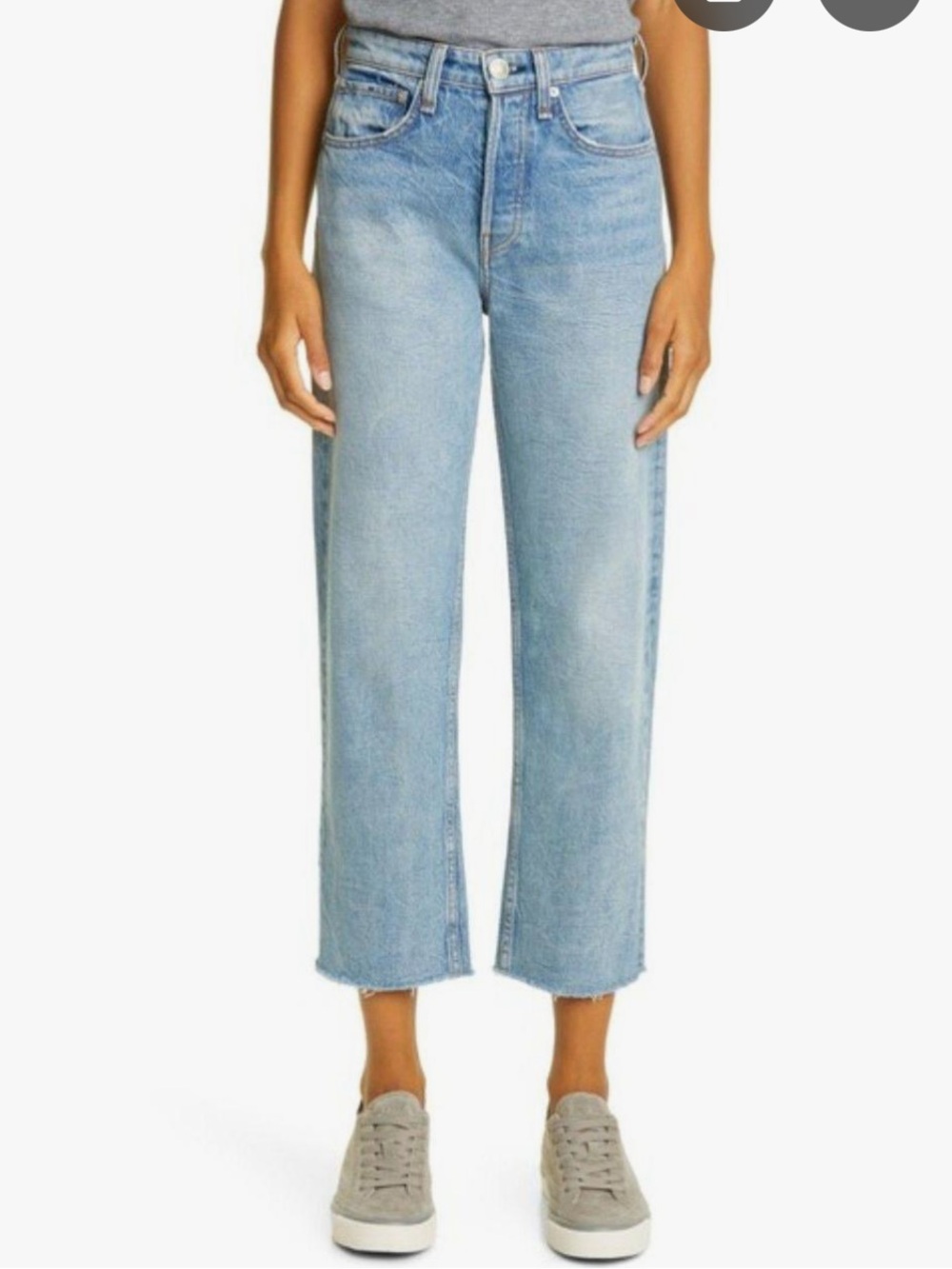 RAG & BONE High Rise Ankle Straight Jeans in the 'Olson' wash